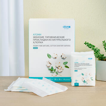 Атоми Гигиенические прокладки из натурального хлопка (Супер)